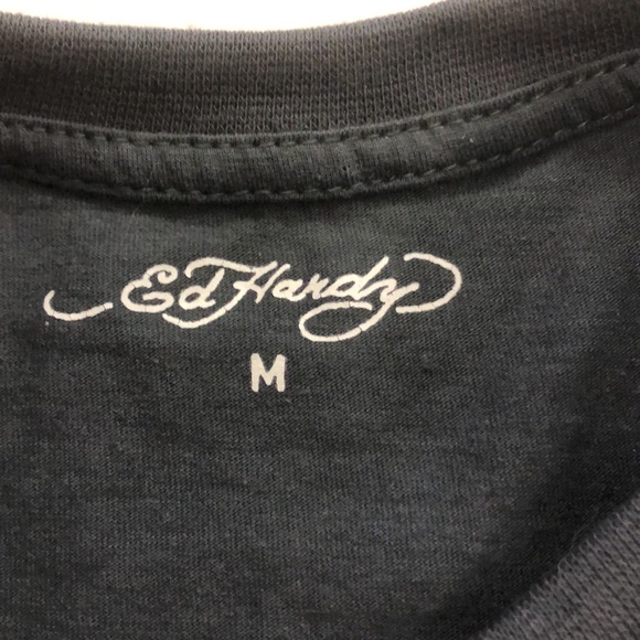 Ed Hardy T-shirt Dark grey tiger graphic excellent condition fits small- medium - Picture 3 of 8